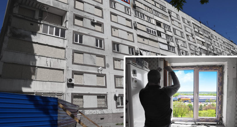 Фото – «Запорожсталь» восстанавливает пострадавшие от обстрелов дома работников